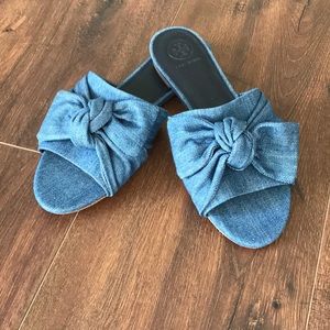 Adorable Tory Burch Denim Slides!
